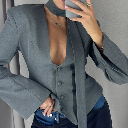 Slim Waist Single Breasted Coat
