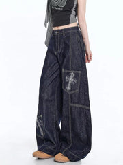 High Waist Patchwork Jeans
