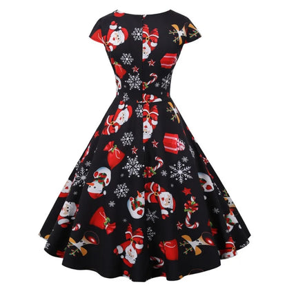 Snowman Print Swing Dress
