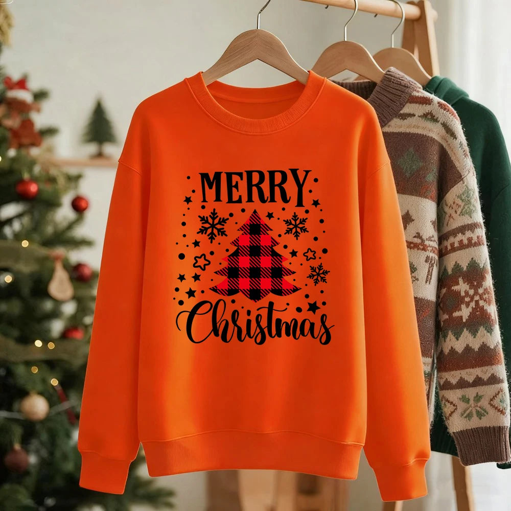 Red Christmas Tree Print Sweatshirt