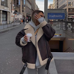Faux Fur Winter Moto Jacket