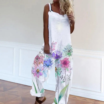 Spaghetti Strap Print Jumpsuit