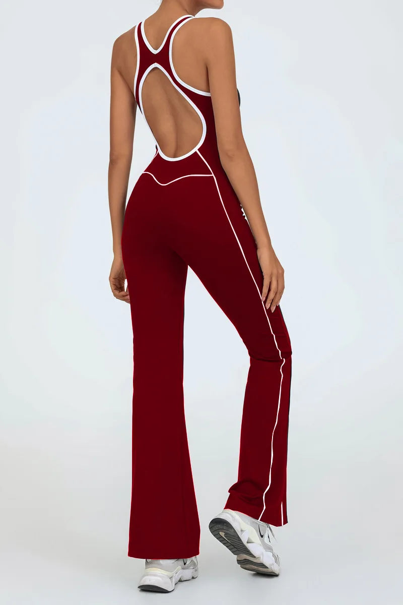 Backless Flare Yoga Jumpsuit