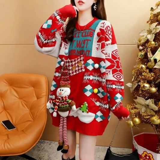 Red Knit Christmas Pullover