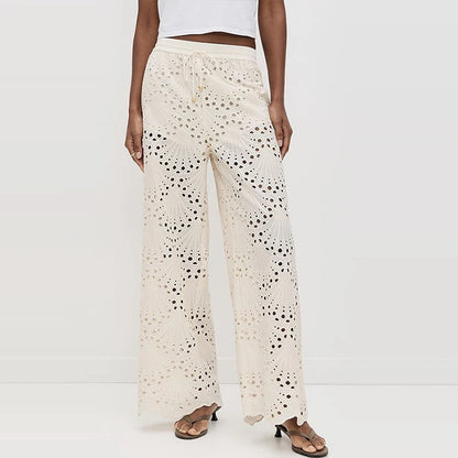 Hollow Lapel Shirt Pants Set