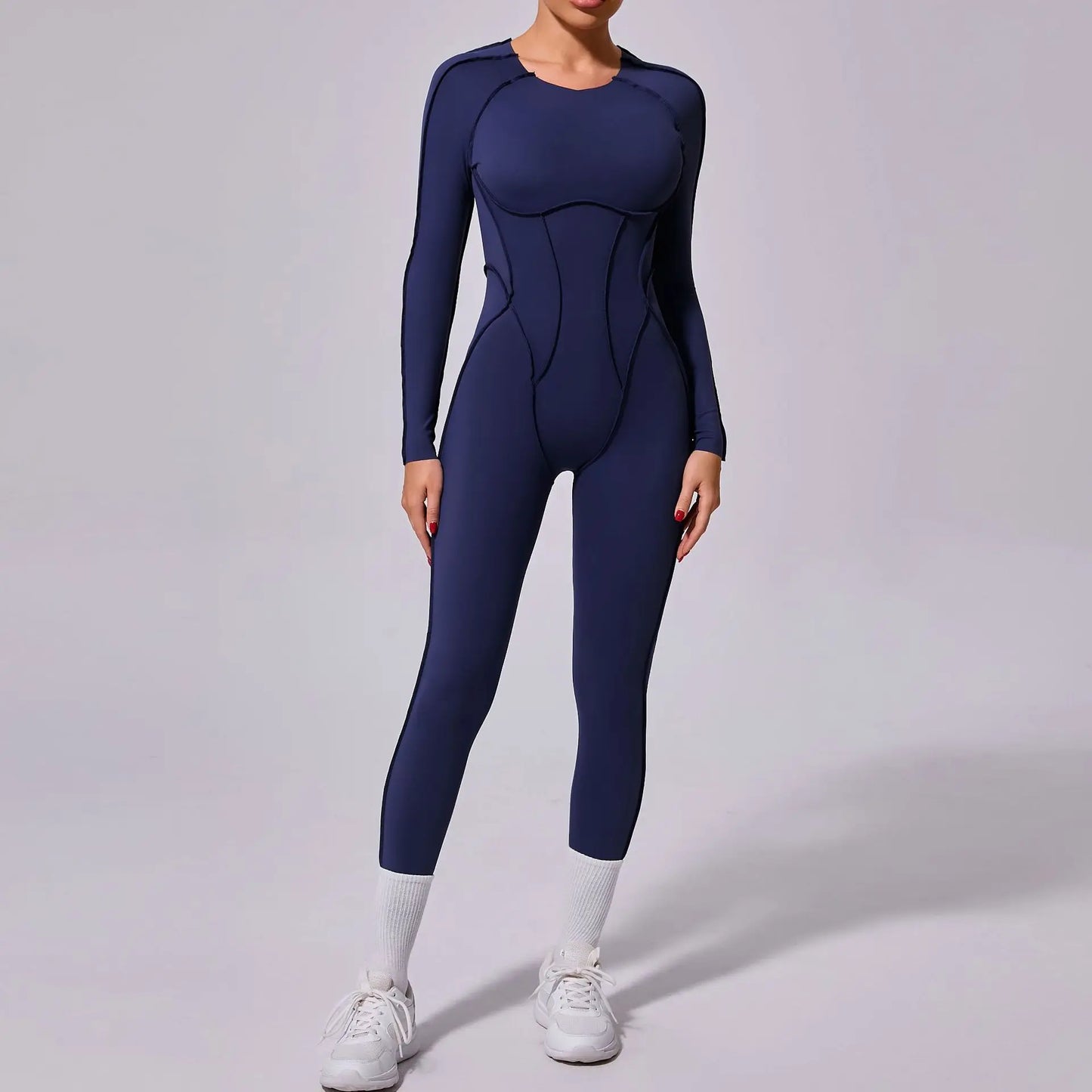 Backless Long Sleeve Yoga Jumpsuit