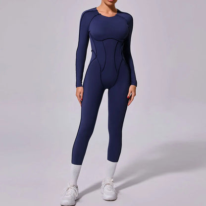 Backless Long Sleeve Yoga Jumpsuit