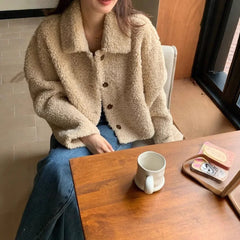 Fleece-Lined Turn-down Jacket