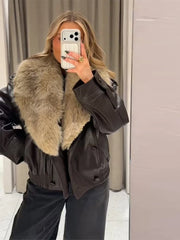 PU Leather Short Jacket