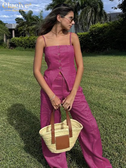 Cotton Tank Wide Leg Set