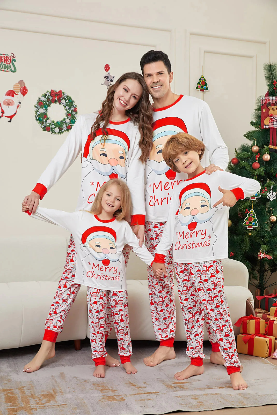 Santa Letter Print Family Pajama Set