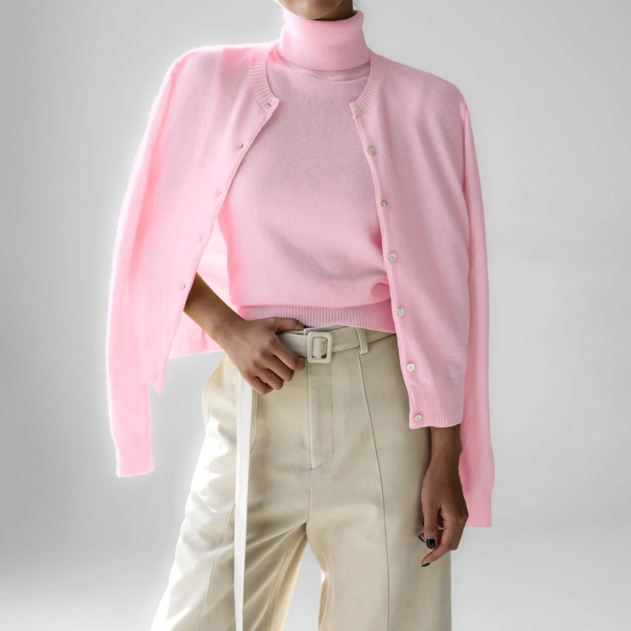 O-Neck Single-Breasted Knit Cardigan