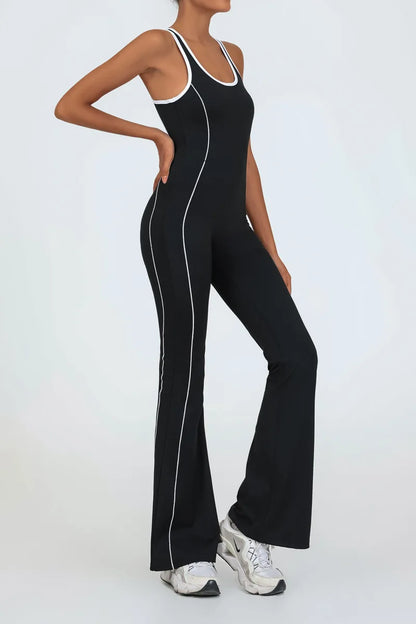 Backless Flare Yoga Jumpsuit