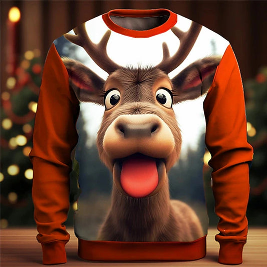 Reindeer Graphic Christmas Sweatshirt