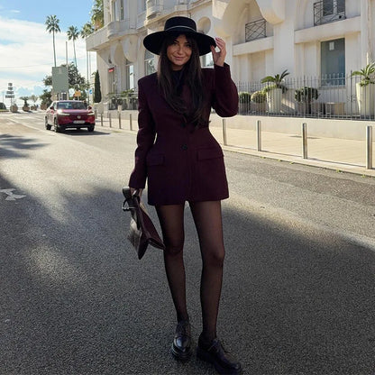 Slim Waist Double Breasted Blazer