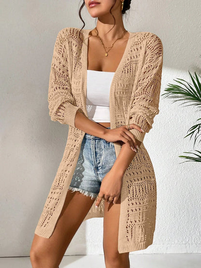 Loose Mid-Length Knit Cardigan