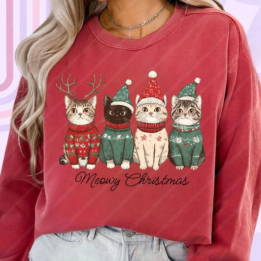 Cute Cat Christmas Heat Transfer