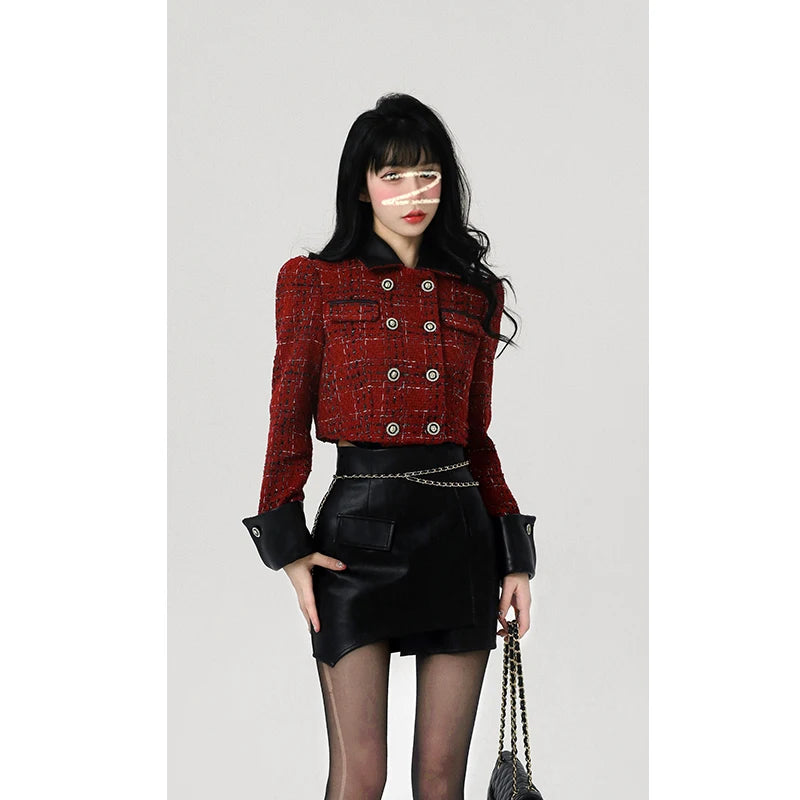 Women’s Christmas Leather Two-Piece Set