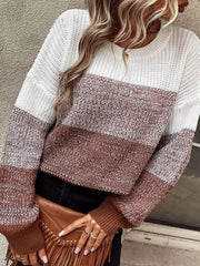 Striped O-Neck Knit Sweater
