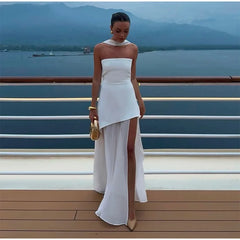 Scarf Neck Off-Shoulder Maxi Dress