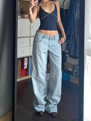 Wide Fit Blue Denim Jeans