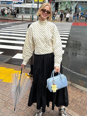 Polka Dot Stand Neck Jacket