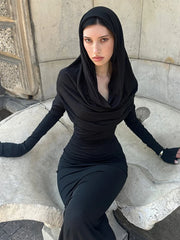 Casual Hooded Long Dress