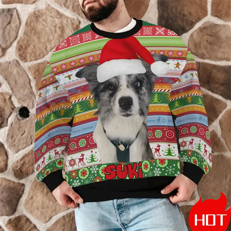 Custom Photo 3D Print Ugly Christmas Sweater