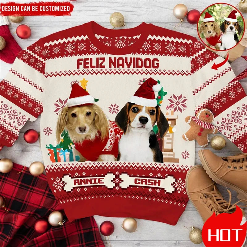 Custom Photo 3D Print Ugly Christmas Sweater