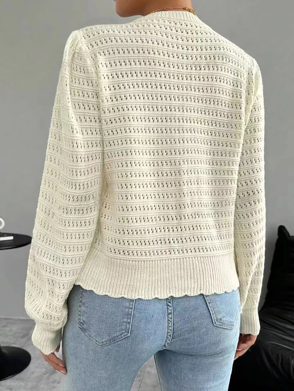 Tie Front Open Knit Cardigan