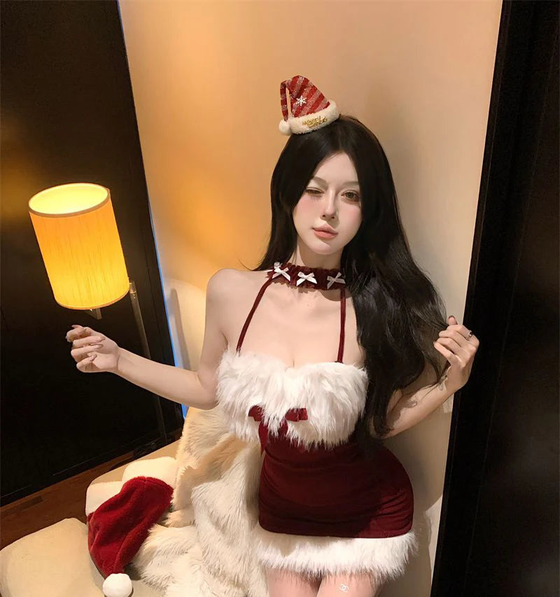 Sexy Bow Christmas Mini Dress