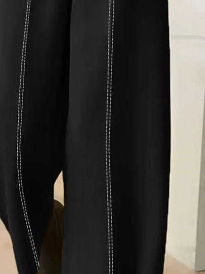 Stand Collar Top Pants Set