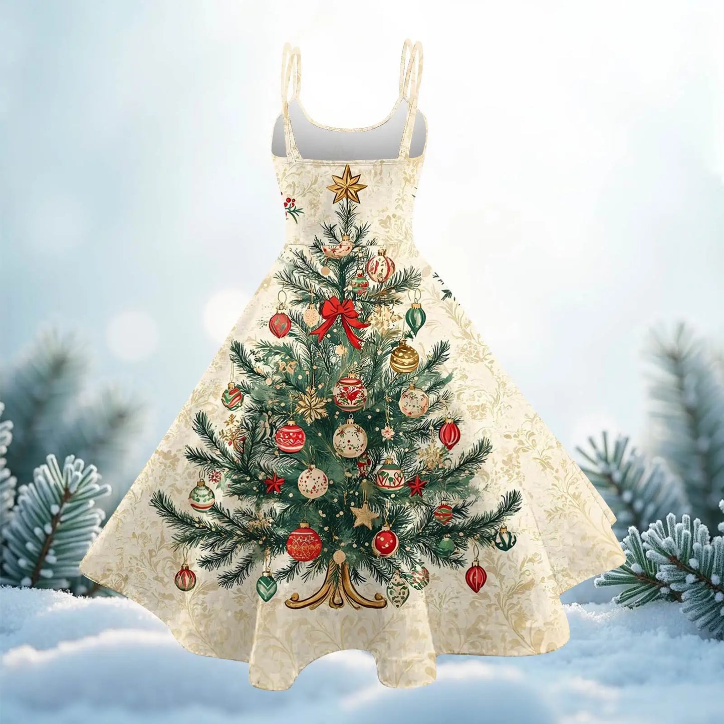 Forest Print Swing Slip Dress