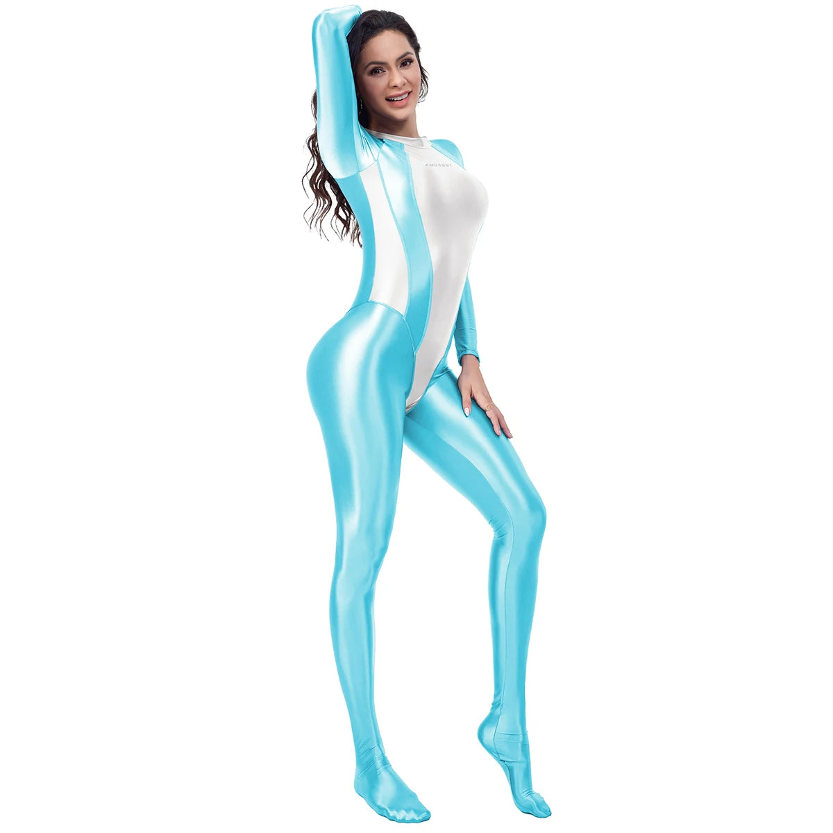 Glossy Patchwork Stretch Jumpsuit