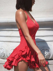 Halter Backless Mini Dress