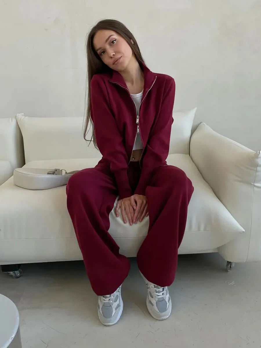 Color Block Knit Shorts Set