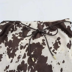 Tie Dye Satin High Waist Long Skirt