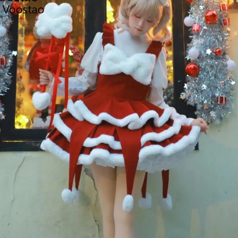 Red Lolita Christmas Two-Piece Set