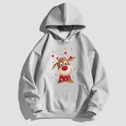 Deer Print Christmas Hoodie