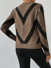 Geometric Round Neck Sweater