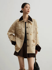 Pearl Embellished Button Jacket