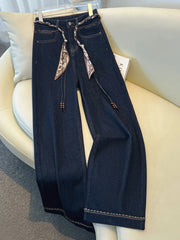 Blue Wide-Leg Denim Jeans