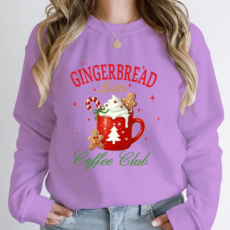 Christmas Gingerbread Latte Print Sweatshirt