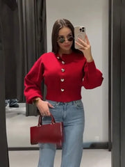 O-Neck Solid Knit Cardigan