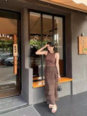 Cascading Ruffle Long Skirt