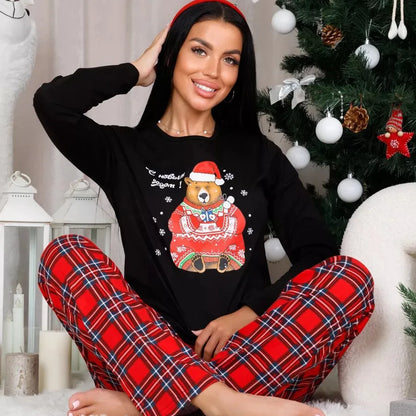 Bears Print Long Sleeve Pajama Set