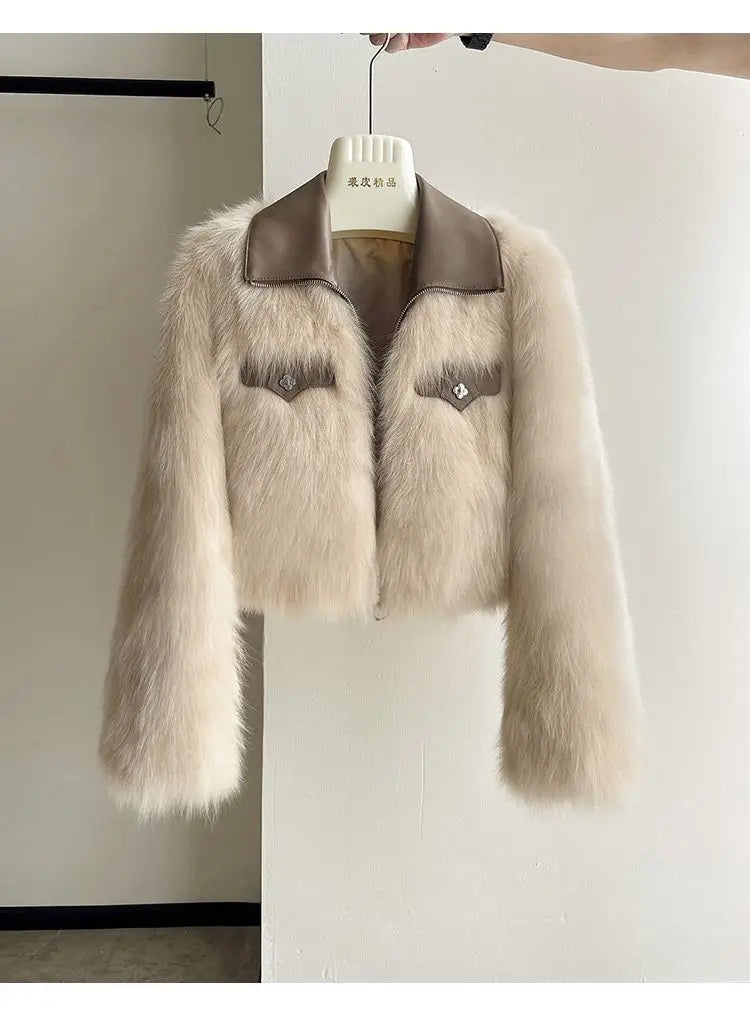 Solid Color Turn-Down Collar Coat