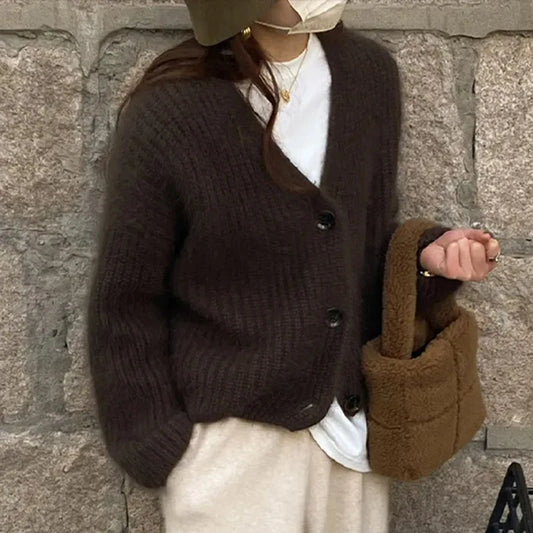 Solid Color Loose Knit Sweater