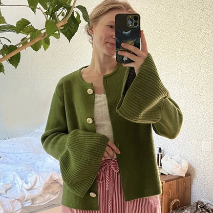 Ribbed Patchwork Knit Cardigan