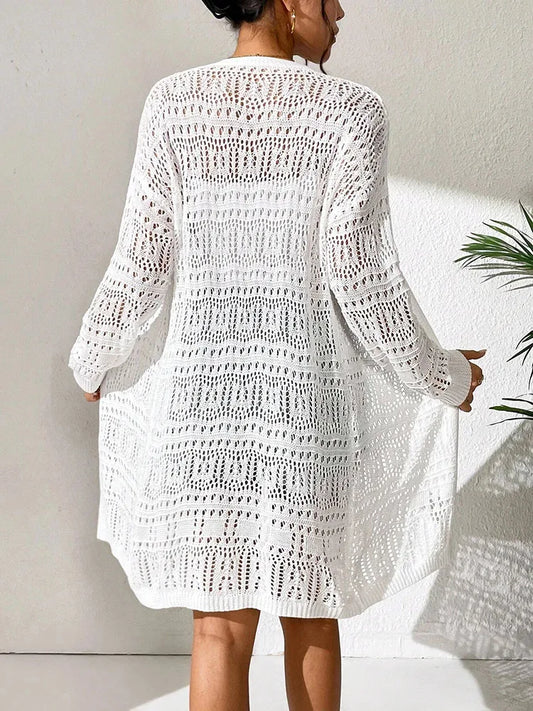 Loose Mid-Length Knit Cardigan